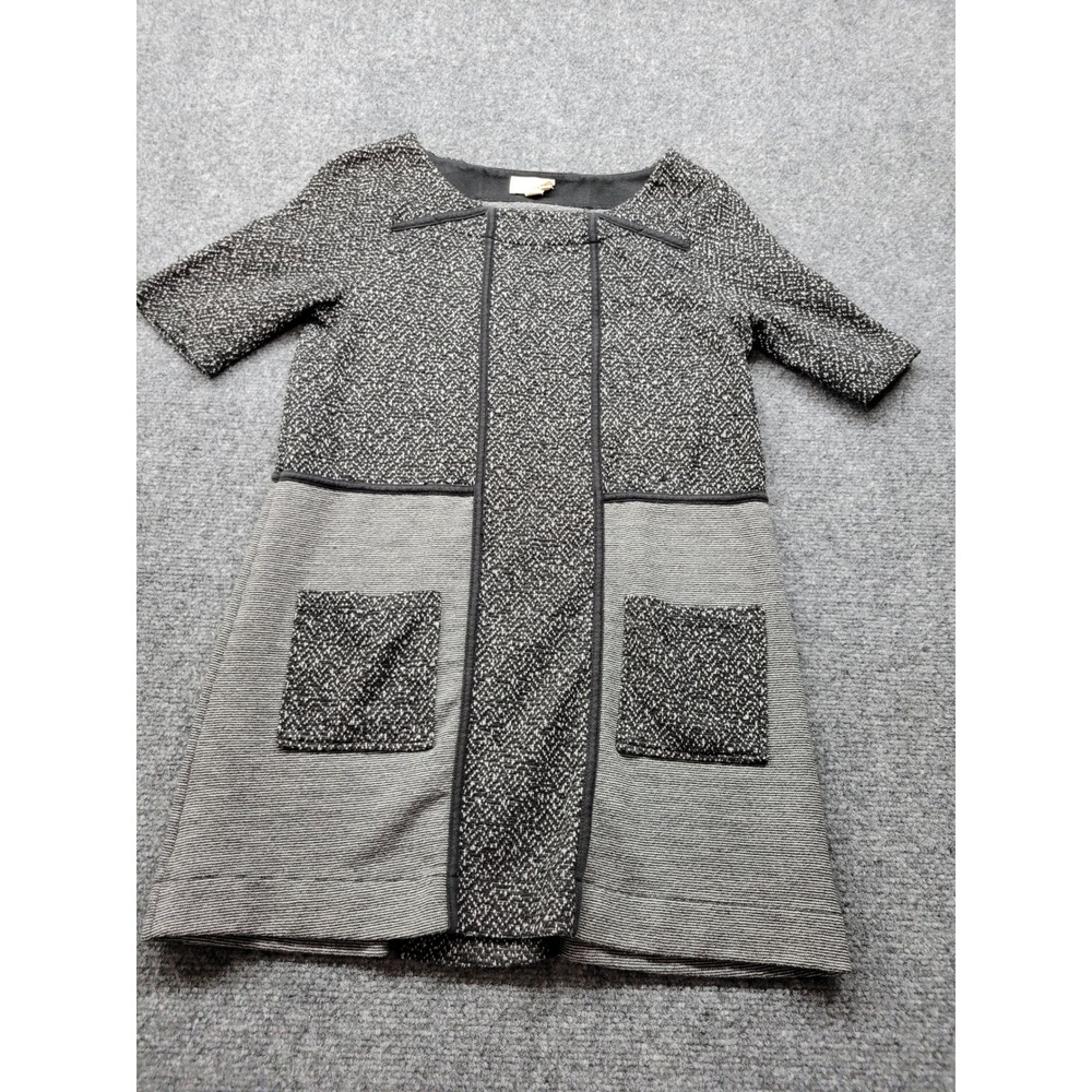 Meadow Rue Anthropologie Mixed Knit Tunic Dress Black Grey XS 35ASTJU769CH